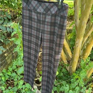 Attyre Gray and Red Plaid Women’s Stretchy Pants